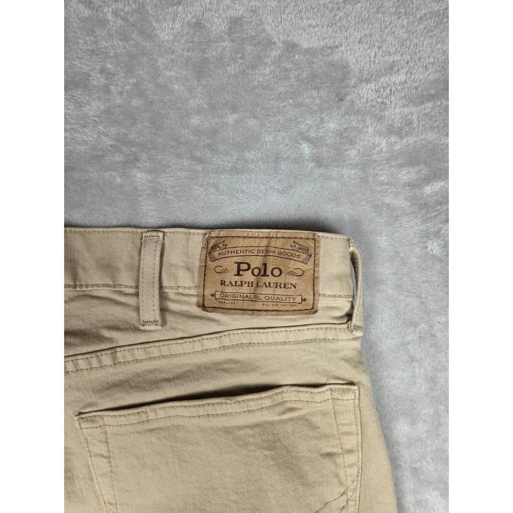 Polo Ralph Lauren Varick Slim Straight Pants Mens 40x30 Tan Khaki Stretch